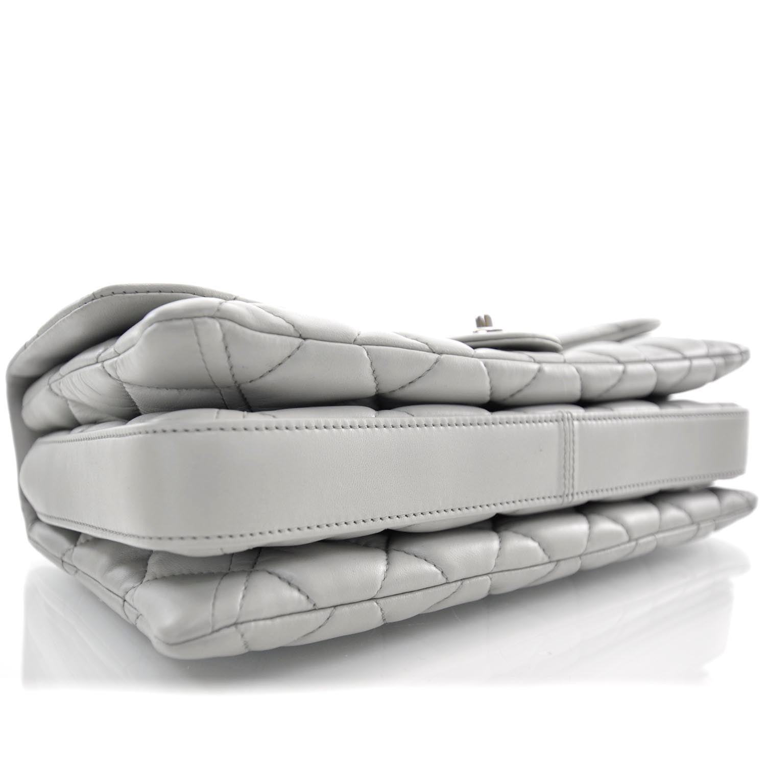 Chanel Lambskin Quilted 3 Flap Grey 6 of 13