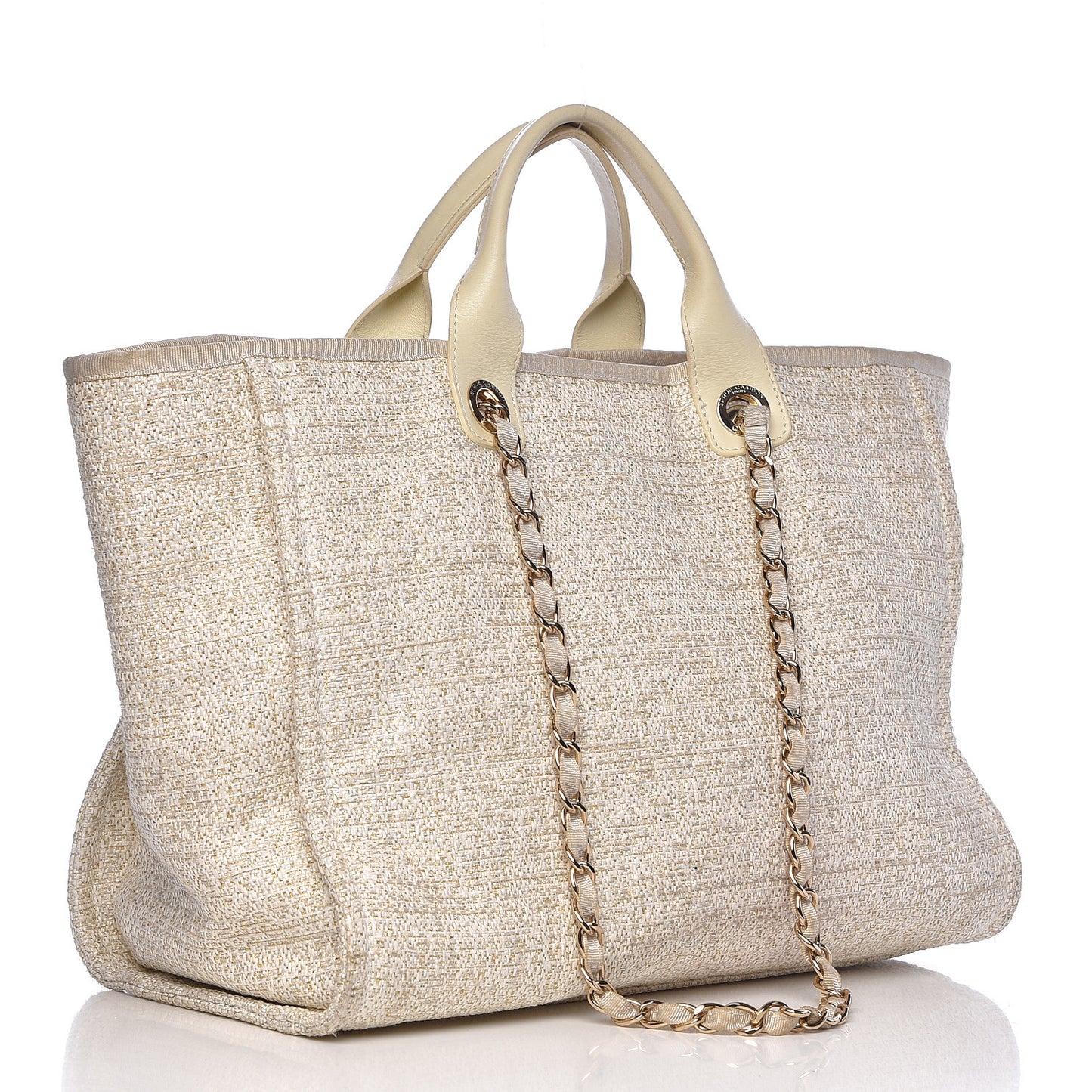 Canvas Large Deauville Tote Light Beige