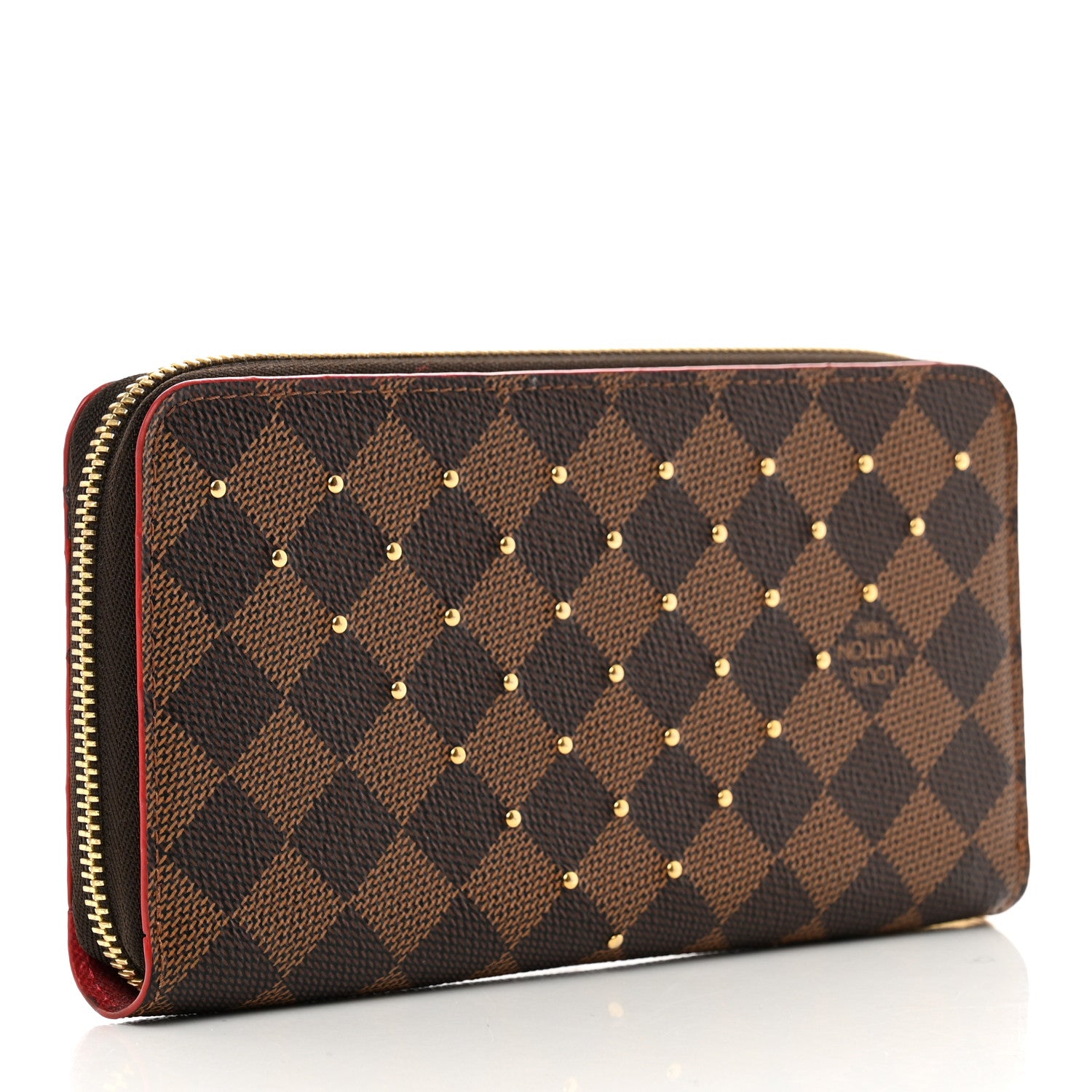 Louis Vuitton Damier Ebene Studded Zippy Wallet Cherry 3 of 7