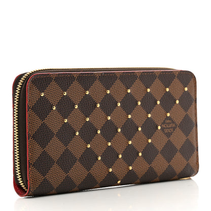 Louis Vuitton Damier Ebene Studded Zippy Wallet Cherry 3 of 7