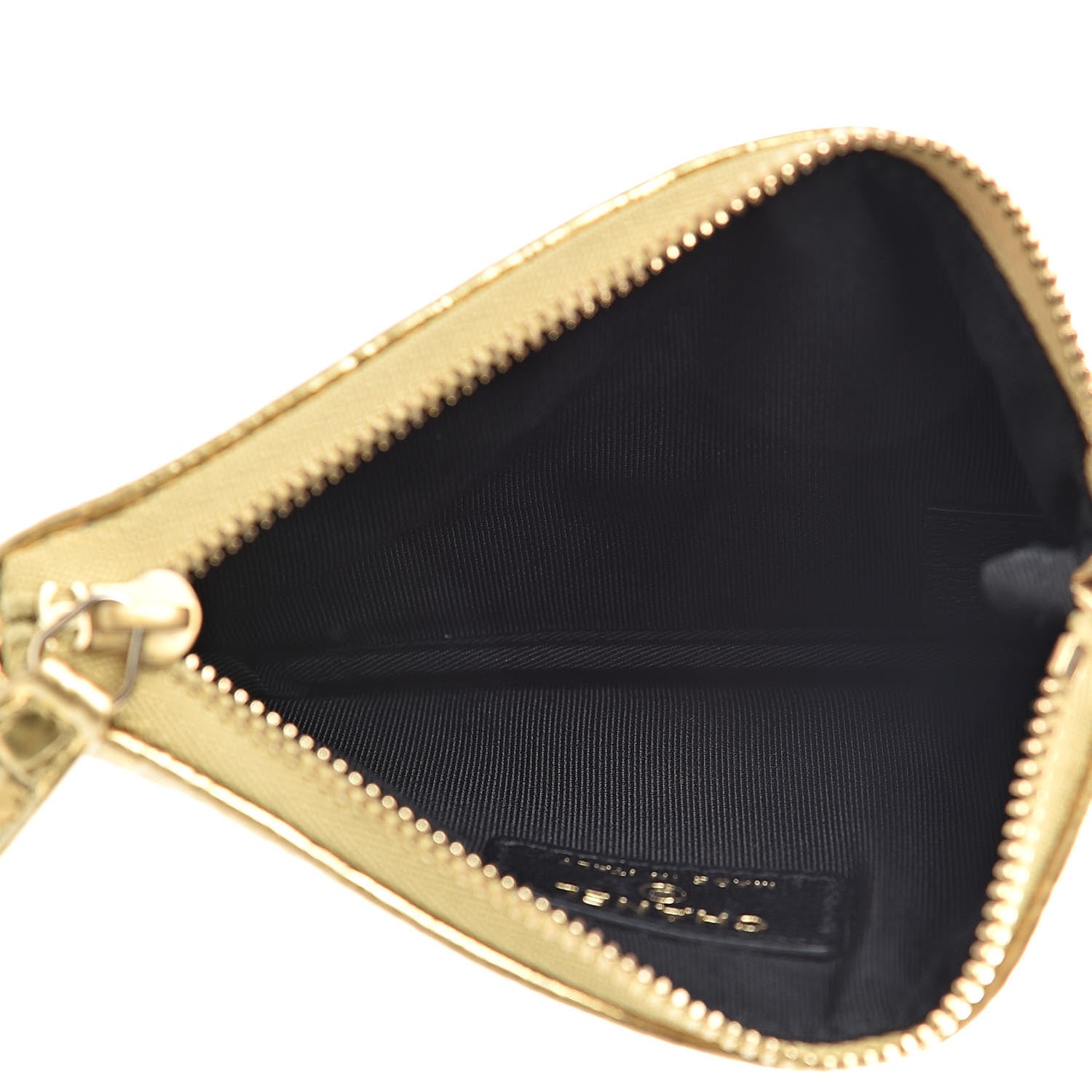 Chanel Metallic Calfskin Crocodile Embossed Cocodile Cosmetic Case Gold 5 of 7