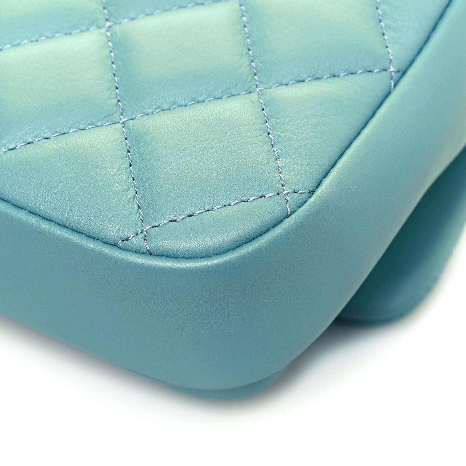 Chanel Calfskin Quilted Top Handle Flap Light Blue 11 of 12