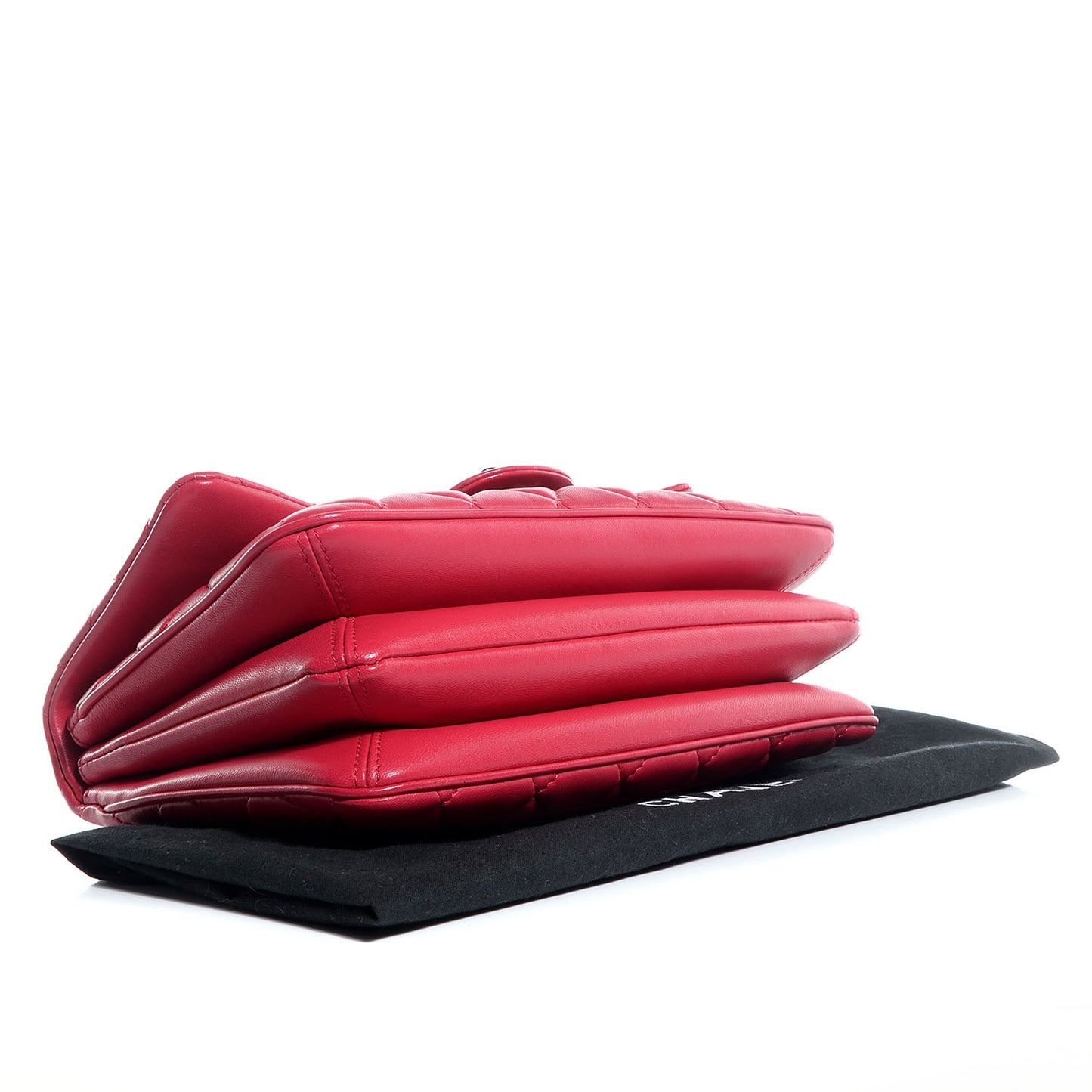 Lambskin Quilted Medium 3 Flap Dark Pink