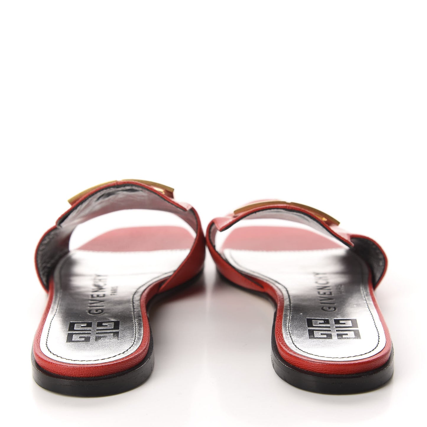 Goatskin 4G Flat Sandals 35.5 Red