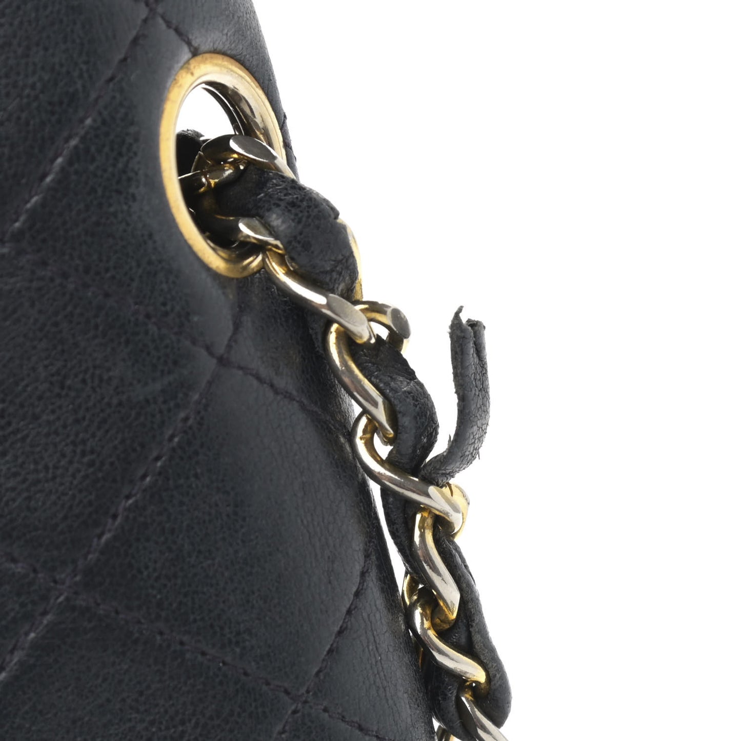 Lambskin Quilted Small Double Flap Navy