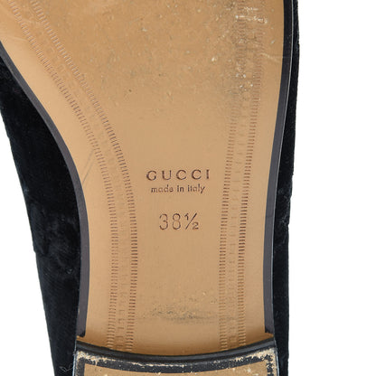 Gucci Velvet GG Monogram Horsebit Womens Jordaan Loafers 38.5 Black 8 of 14