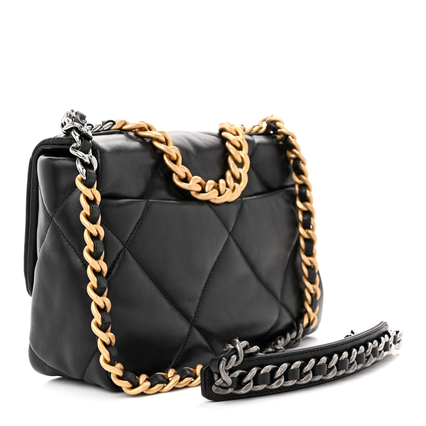 Lambskin Quilted Medium Chanel 19 Flap Black