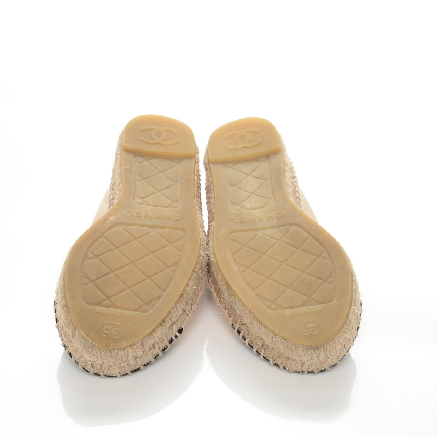 Lambskin CC Espadrilles 35 Beige Black