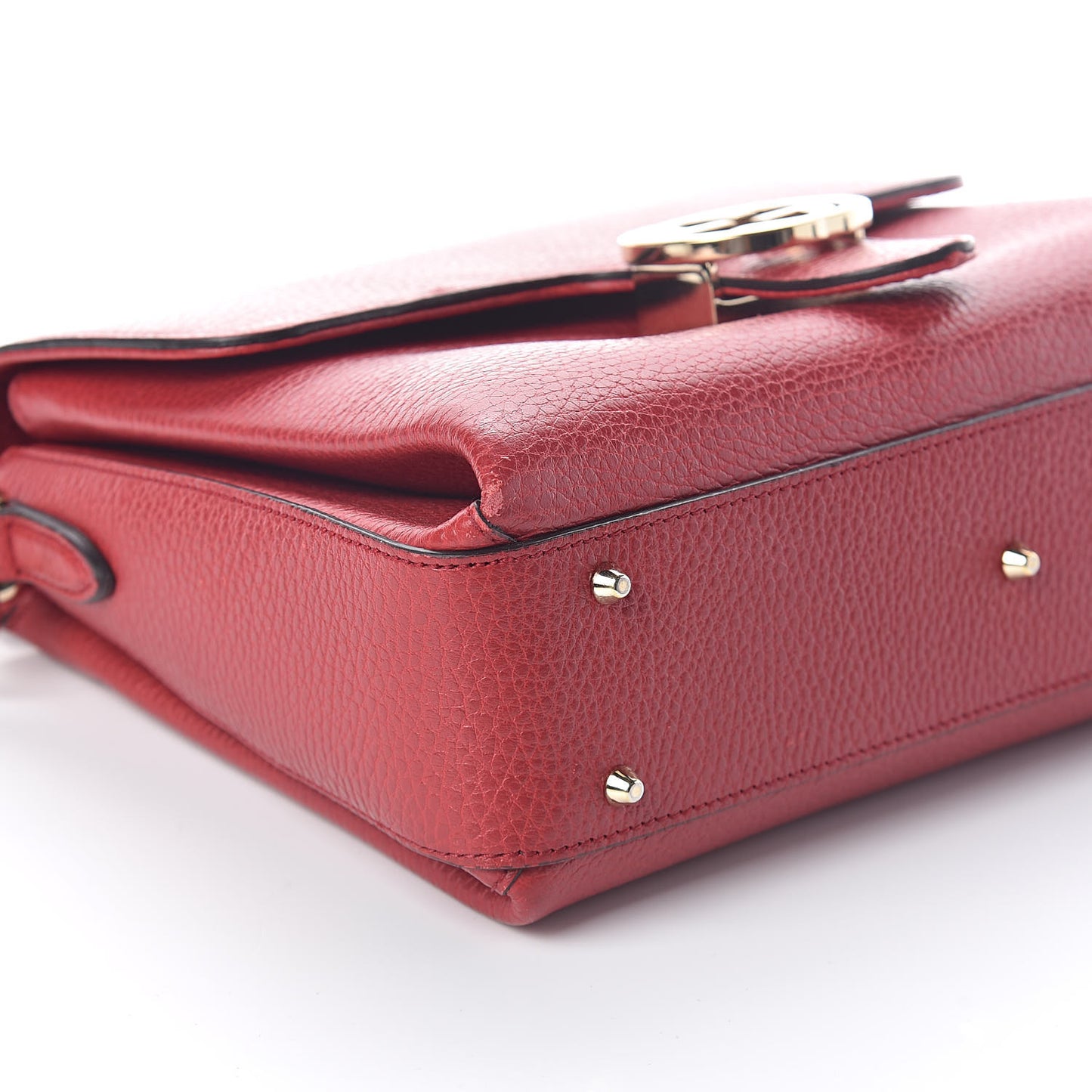 Dollar Calfskin Interlocking G Top Handle Shoulder Bag Red