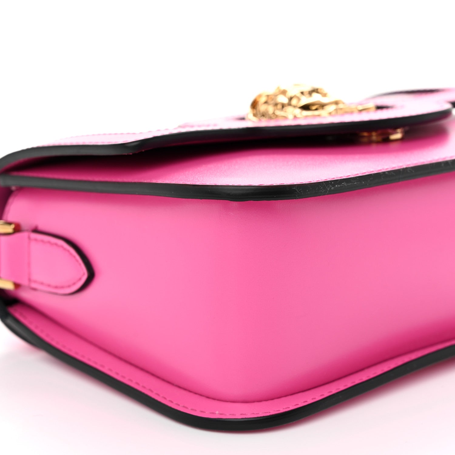 Versace Calfskin Vinyl Small Houndstooth La Medusa Crossbody Bag Pink Multicolor 8 of 9
