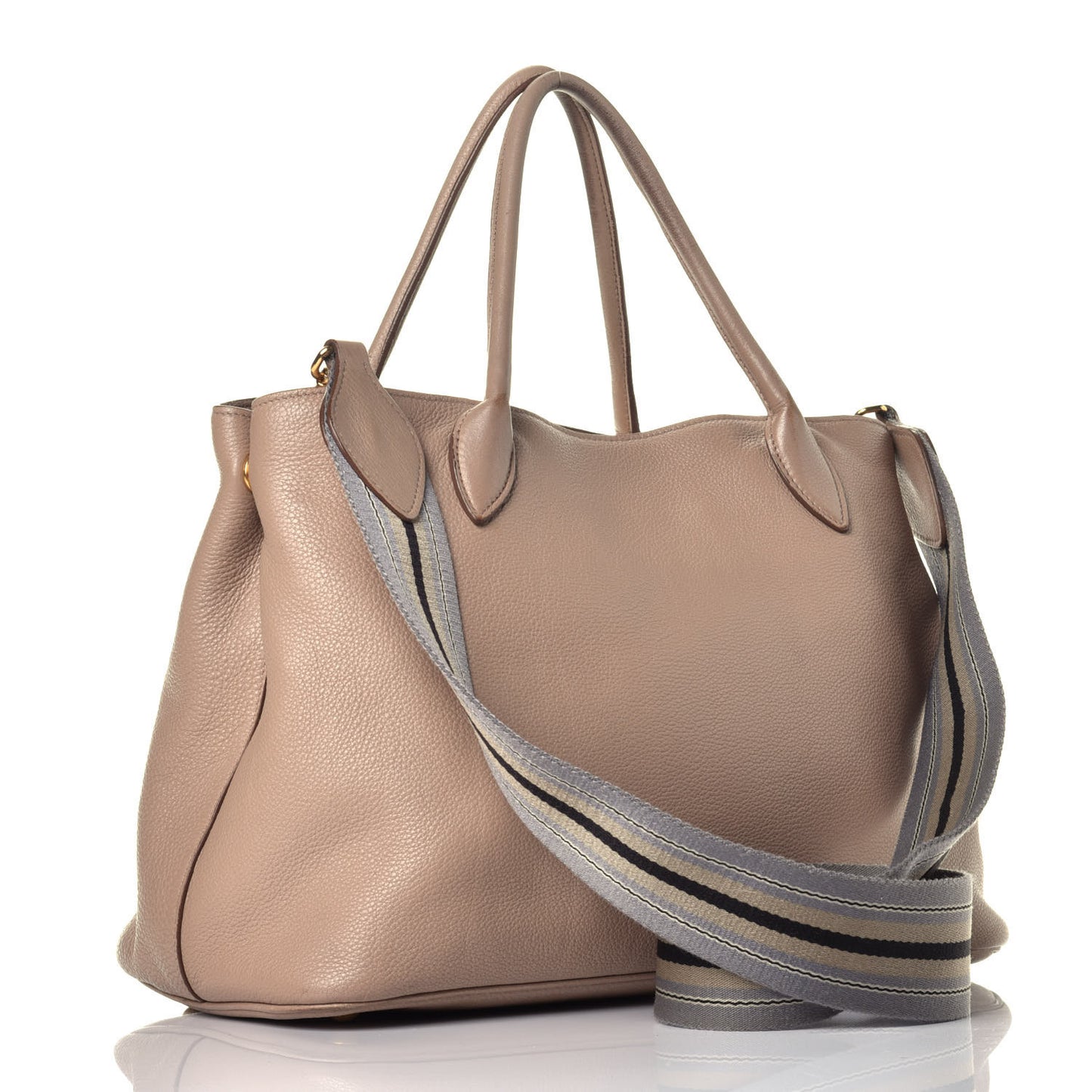 Vitello Daino Shopping Tote Cammeo