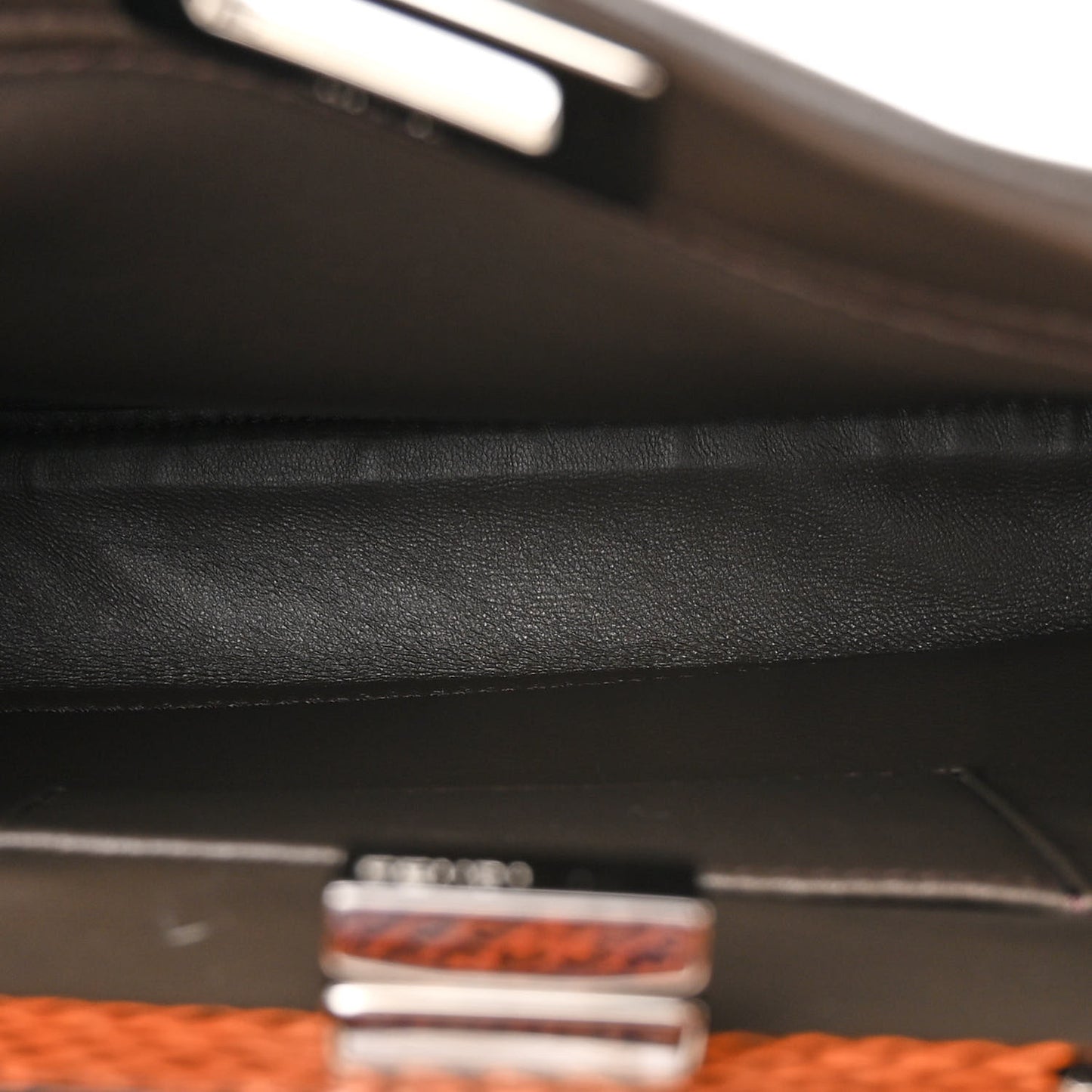 Calfskin Elaphe Lace Up Selleria Mini Peekaboo Iconic Satchel Verde Prato Arancio