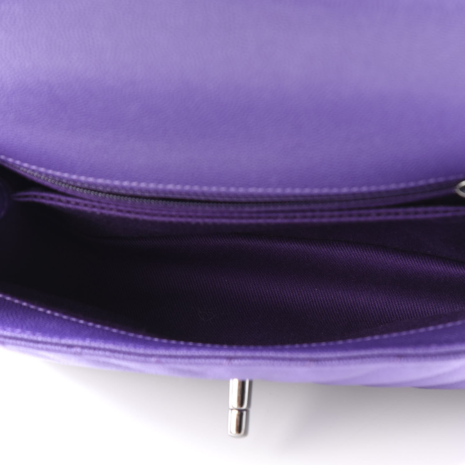 Chanel Caviar Chevron Quilted Mini Coco Handle Flap Purple 4 of 11