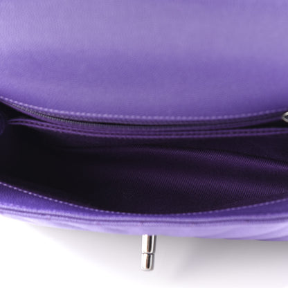 Chanel Caviar Chevron Quilted Mini Coco Handle Flap Purple 4 of 11
