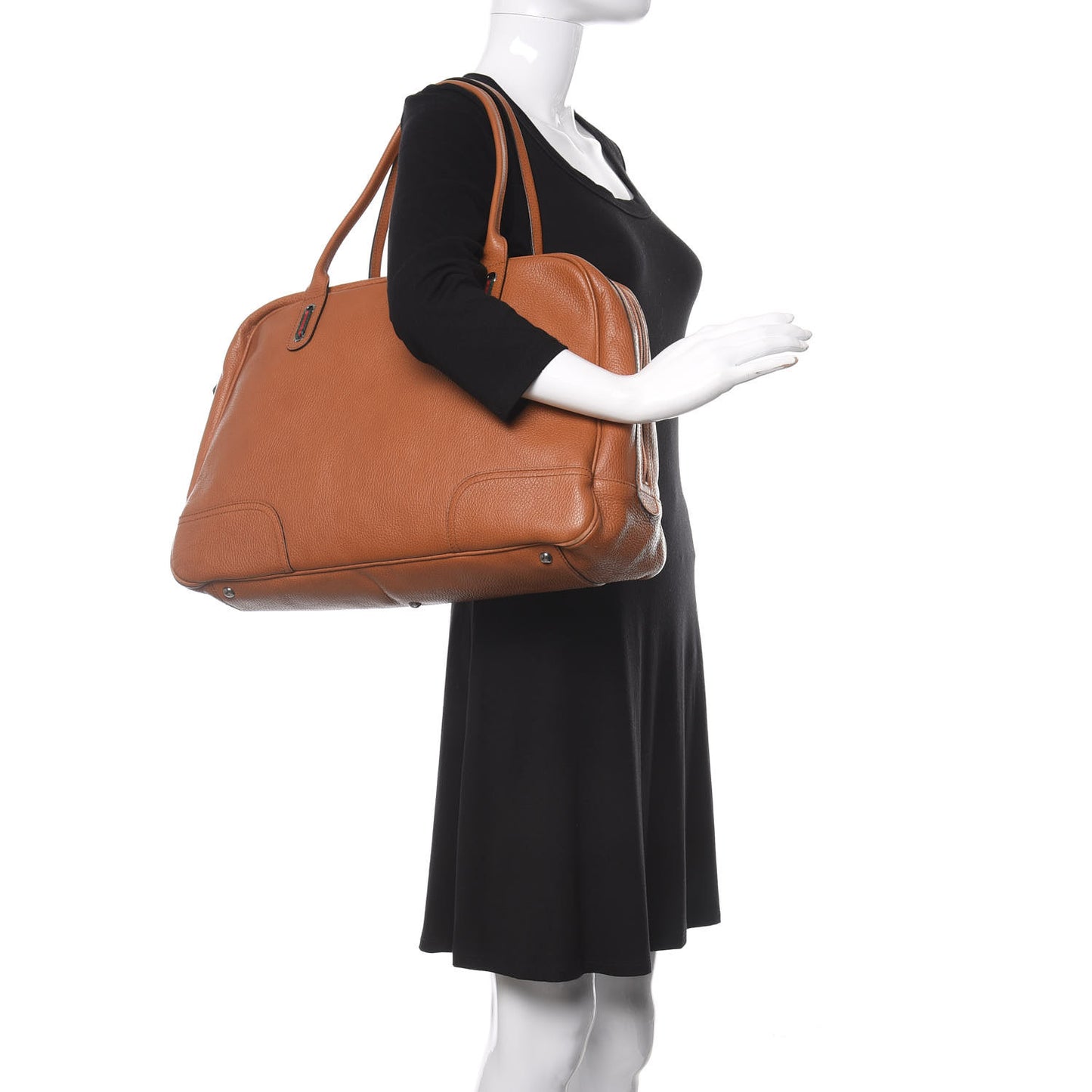 Grained Calfskin Large Princy Duffle Bag Light Brown