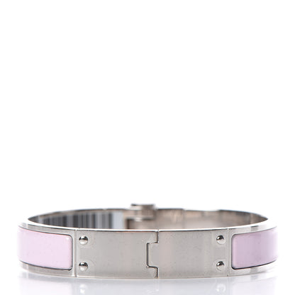Hermes Enamel Charniere Uni Narrow Hinged Bracelet M Rose Dragee 3 of 4