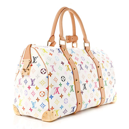 Louis Vuitton Monogram Multicolor Keepall 45 White 3 of 12