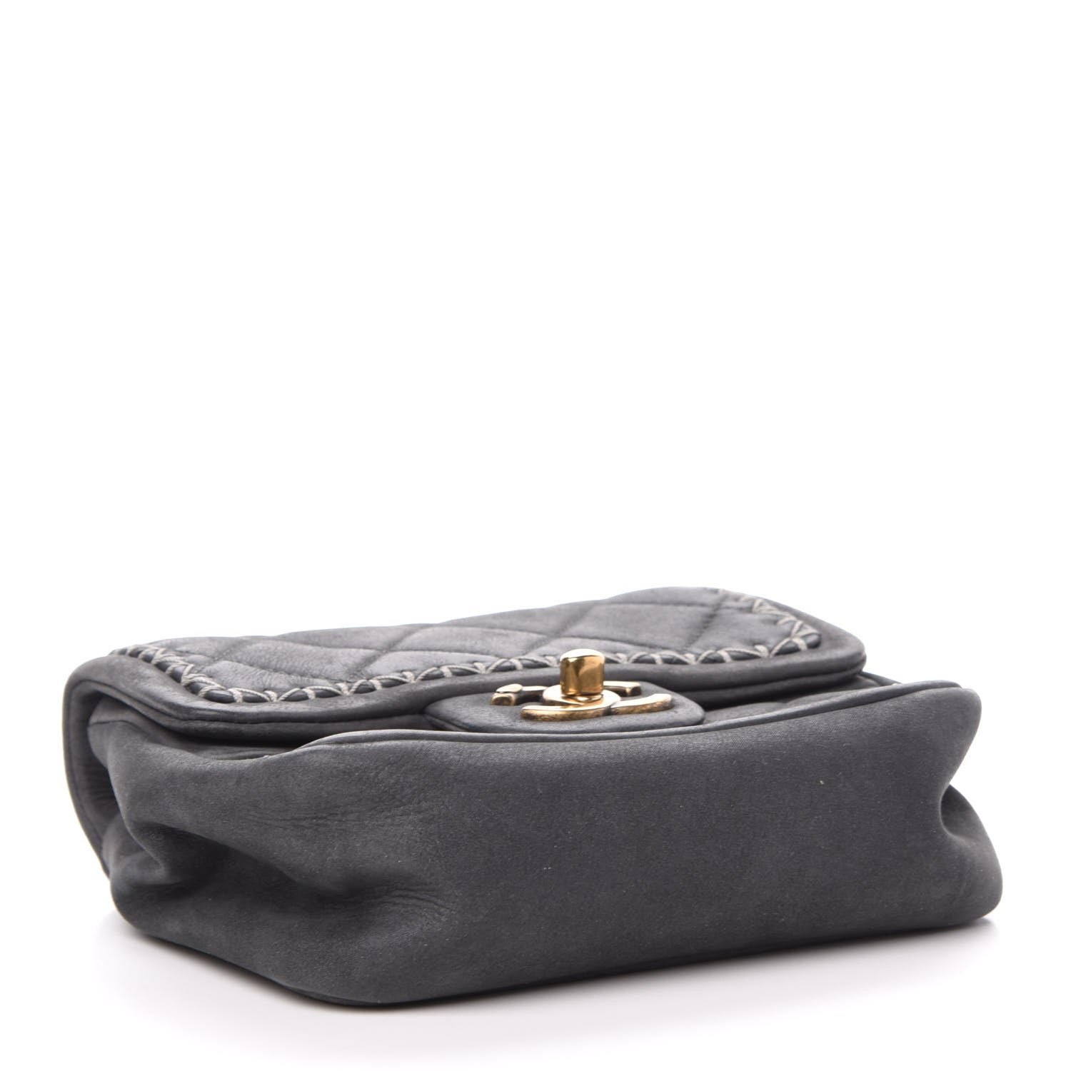 Chanel Iridescent Calfskin Stitch Mini Square Flap Grey 4 of 11