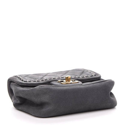 Chanel Iridescent Calfskin Stitch Mini Square Flap Grey 4 of 11