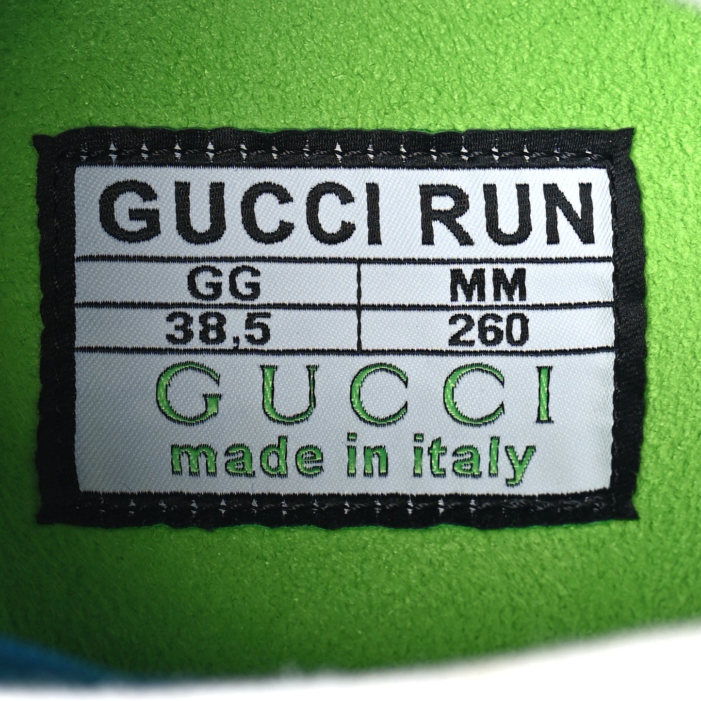 Technical Knit Fabric Waves Womens Gucci Run Sneakers 38.5 Multicolor