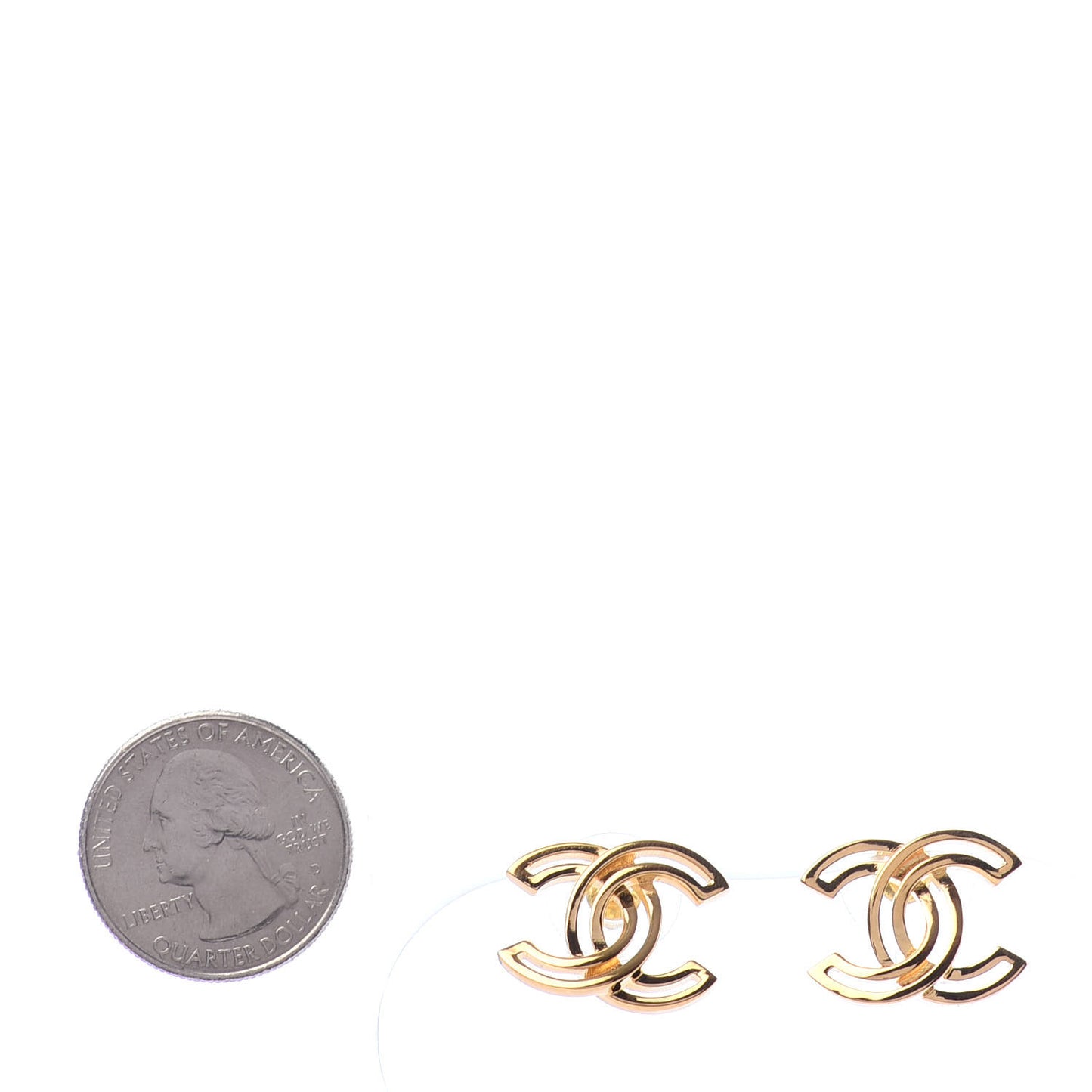 Metal Obazine CC Earrings Gold