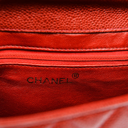 Chanel Caviar Quilted Shoulder Bag Red 6 of 9