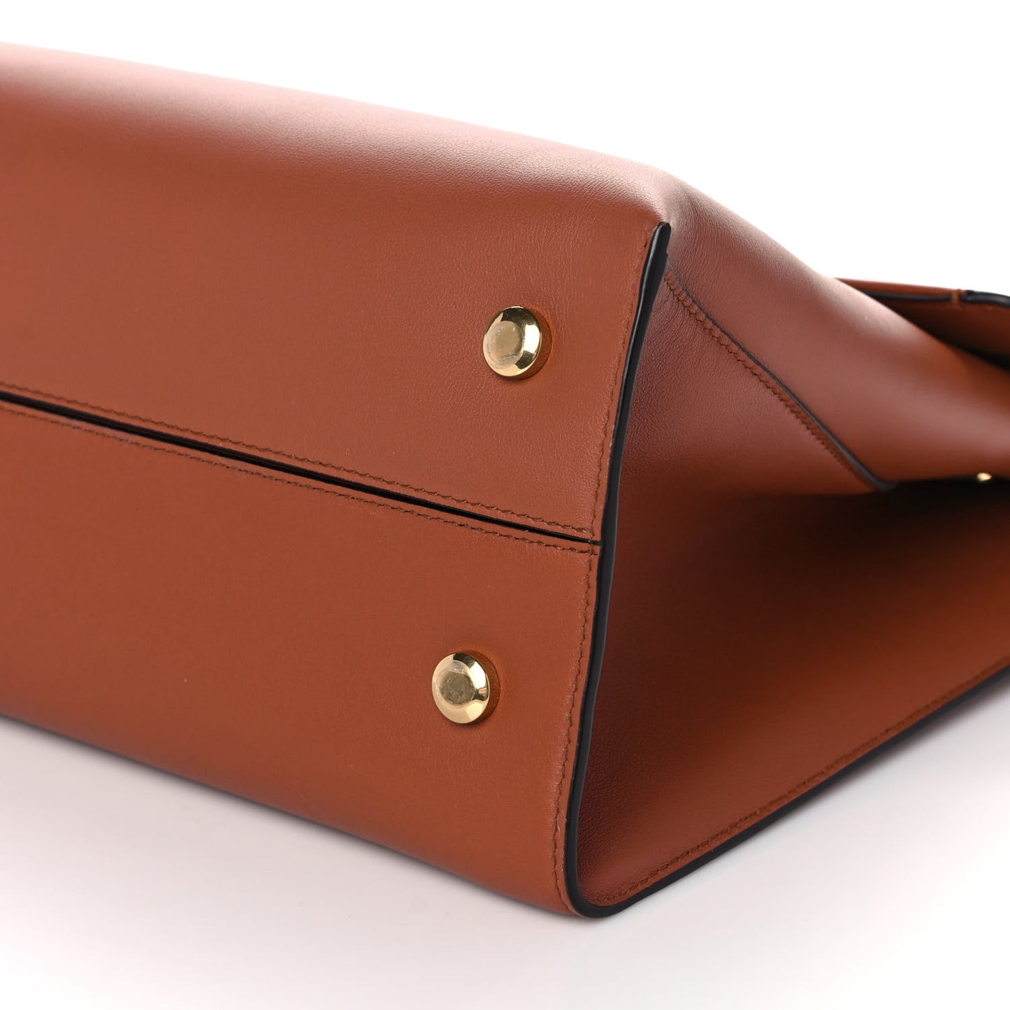 Calfskin Trifolio Top Handle Bag Siena Tan