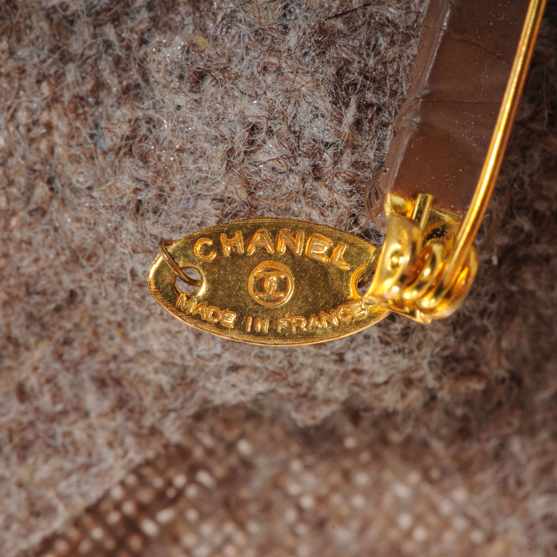 Chanel Wool Camellia Pin Brooch Brown 4 of 4