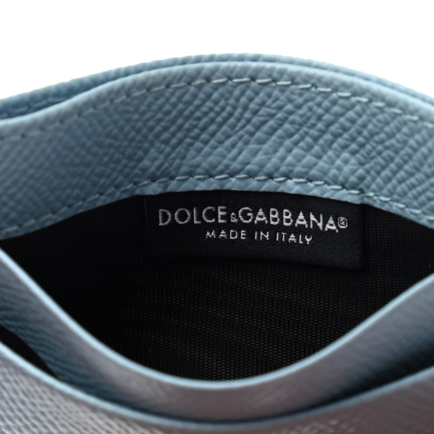 Dauphine Embellished Logo Card Holder Azzurro