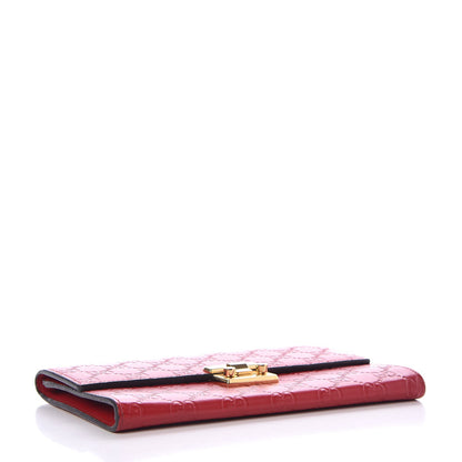 Gucci Guccissima Padlock Clutch Hibiscus Red 4 of 10