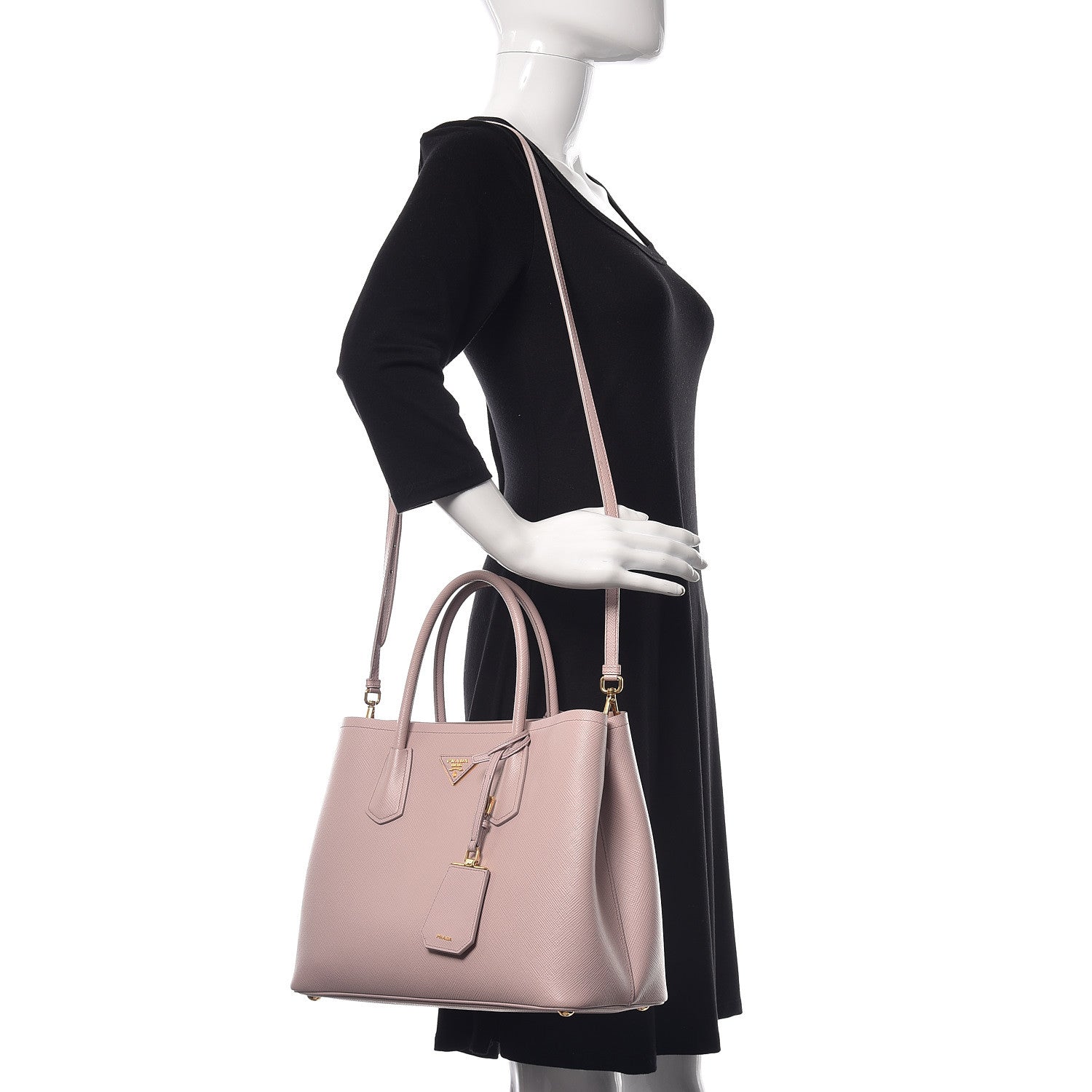 Prada Saffiano Cuir Medium Double Bag Mughetto 2 of 10