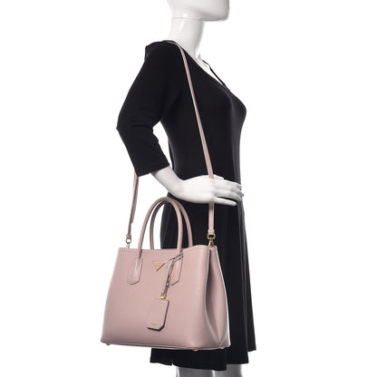 Prada Saffiano Cuir Medium Double Bag Mughetto 2 of 10