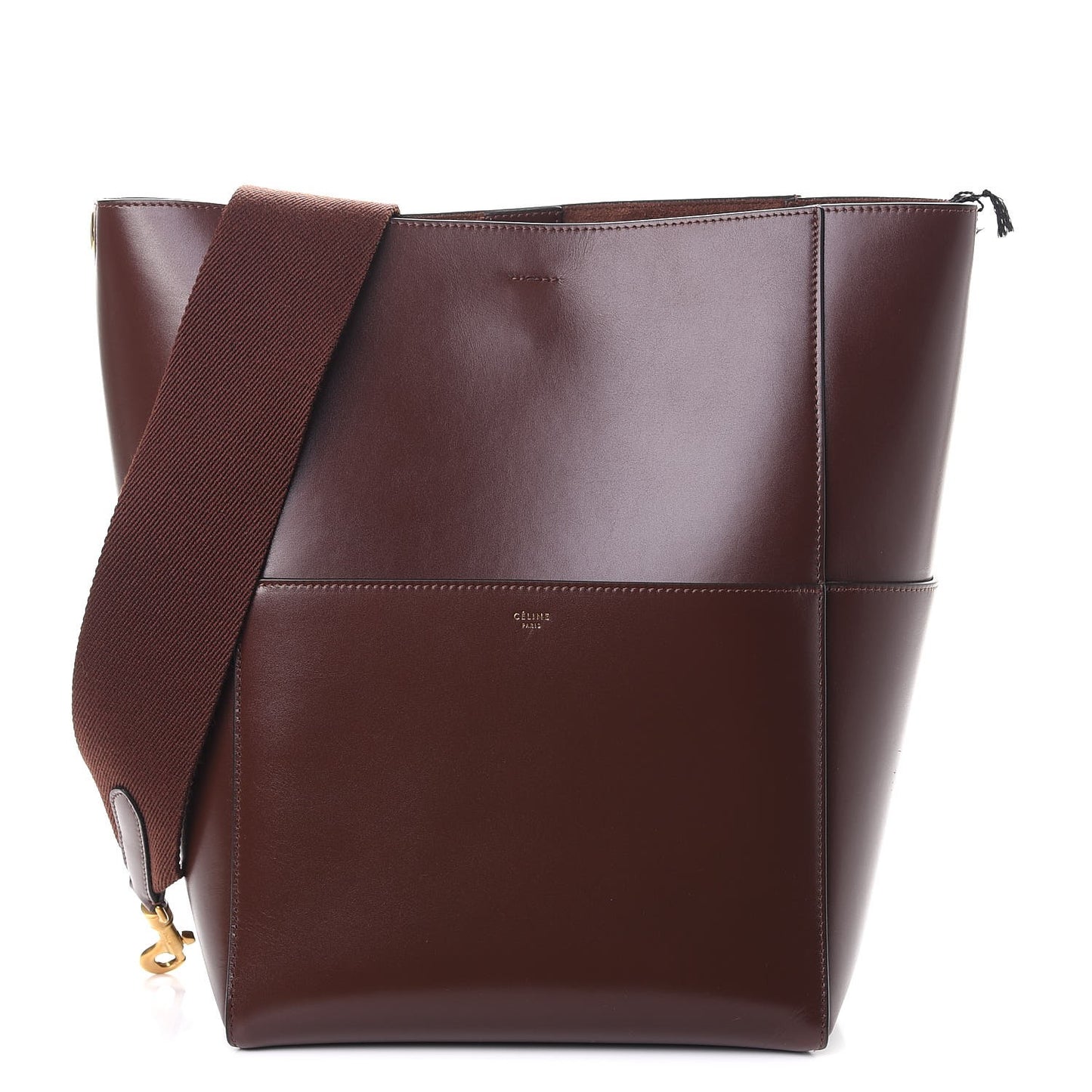 Supersoft Calfskin Sangle Bucket Bag Burgundy