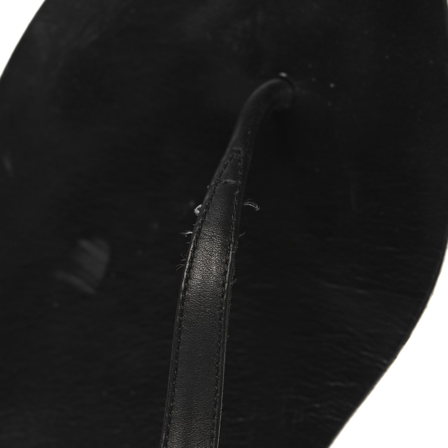 Gucci Calfskin GG Marmont Thong Sandals 38.5 Black 9 of 11