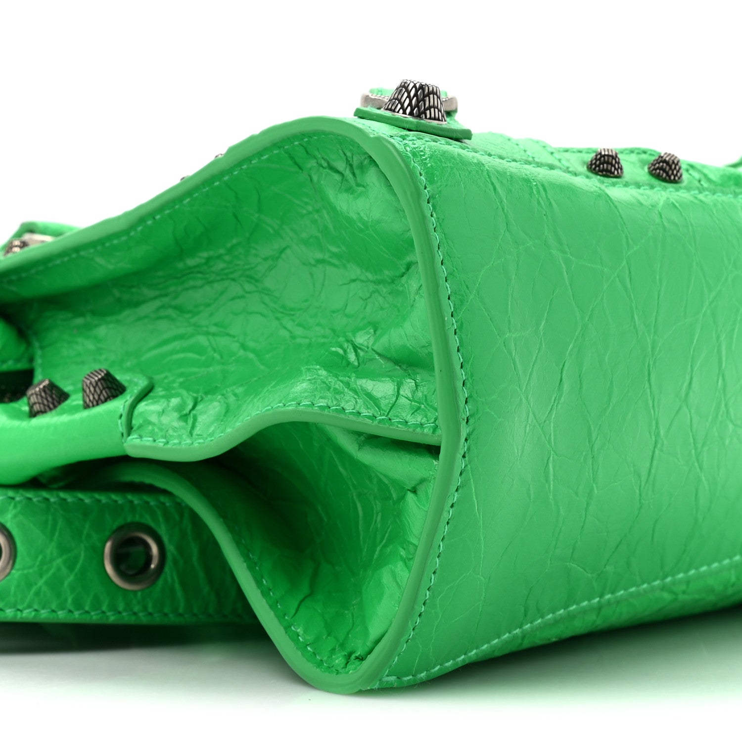 Balenciaga Agneau Arena Small Neo Cagole City Handbag Vivid Green 10 of 12
