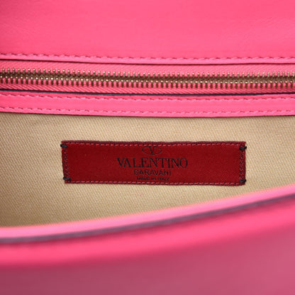 Valentino Garavani Vitello Medium Glam Lock Rockstud Flap Fuxia Fluo 6 of 7
