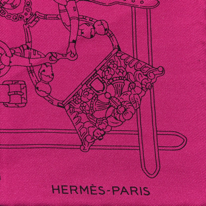 Hermes Silk Flamboyant Web Scarf 45 Rose Indien Marine 2 of 6