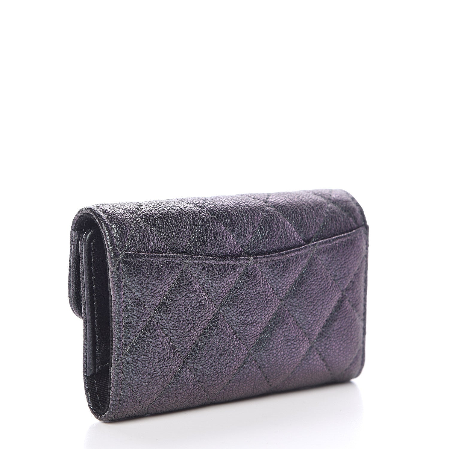 Chanel Iridescent Caviar Quilted Classic 4 Key Holder Wallet Black 3 of 10