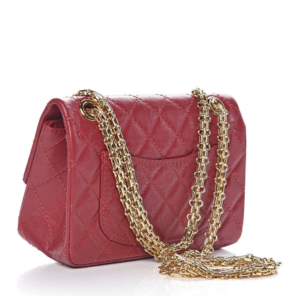 Chanel Aged Calfskin Quilted 2.55 Reissue Mini Flap Red 3 of 11