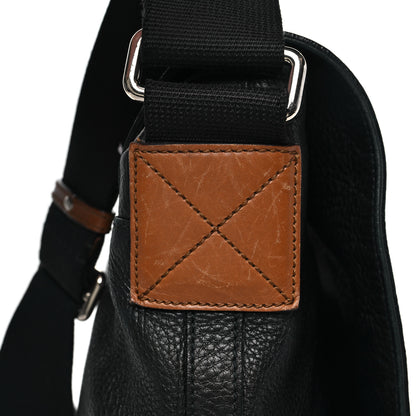 Gucci Pebbled Calfskin Web Messenger Bag Black 12 of 14