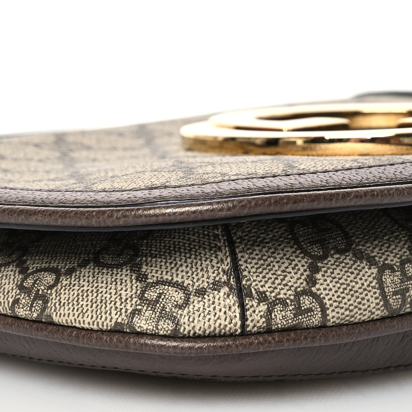 GG Supreme Monogram Textured Dollar Calfskin Blondie Chain Shoulder Flap Bag Beige Ebony New Acero