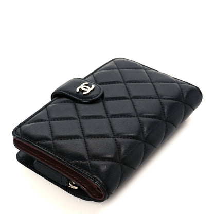 Chanel Lambskin Quilted Zipped Pocket Wallet Black 4 of 10