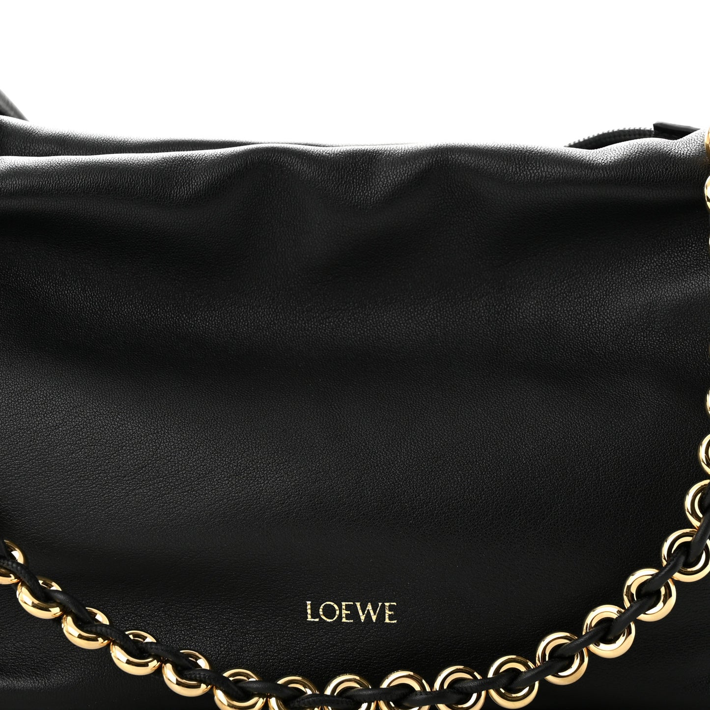 Mellow Nappa Donut Chain Flamenco Knot Clutch Black