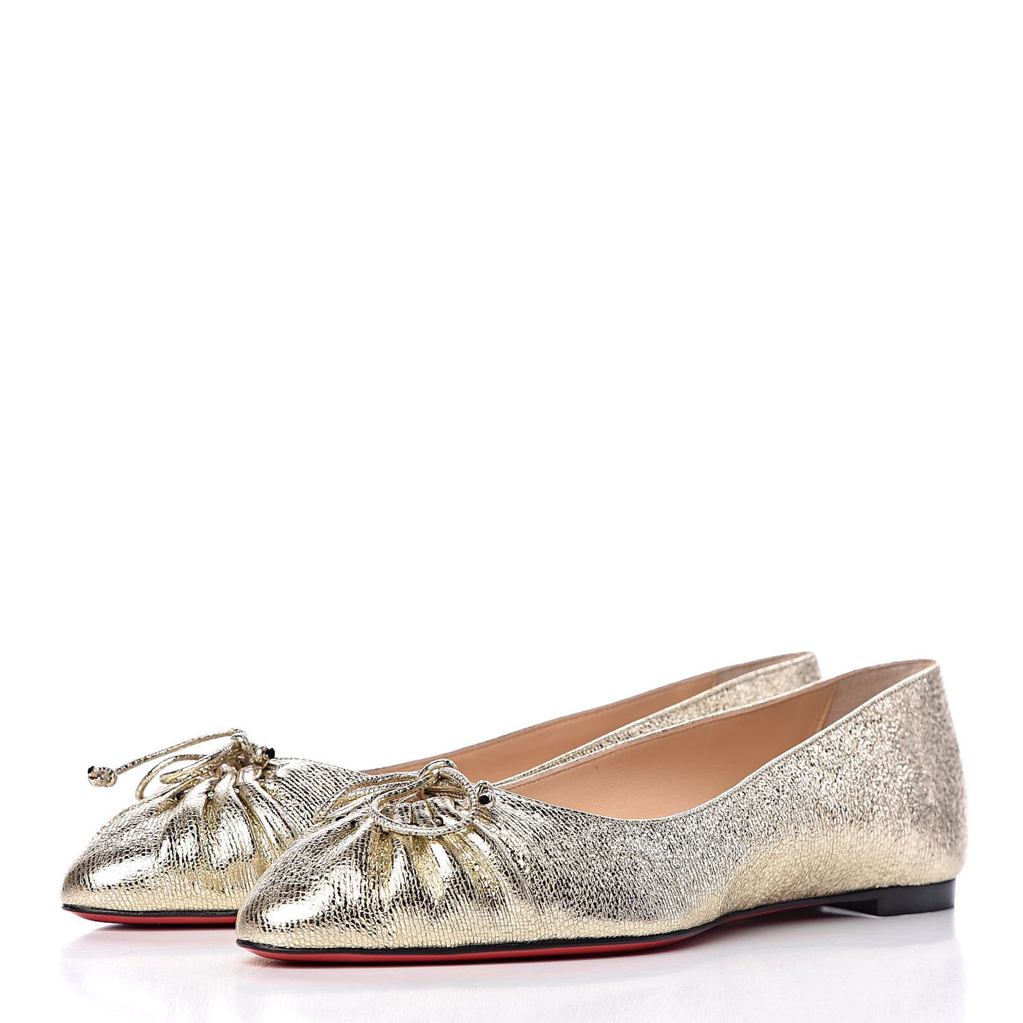 Metallic Nappa Merimee Flats 38.5 Platine