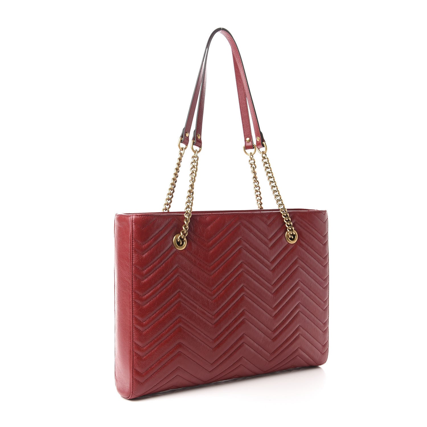 Gucci Azalea Calfskin Matelasse Medium GG Marmont Slim Tote Romantic Cerise 3 of 10