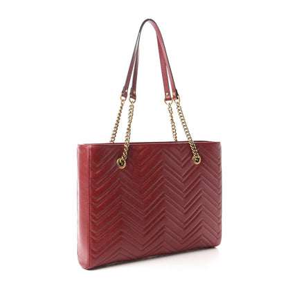 Gucci Azalea Calfskin Matelasse Medium GG Marmont Slim Tote Romantic Cerise 3 of 10