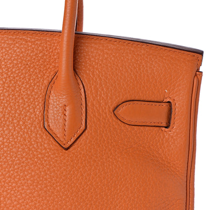 Hermes Taurillon Clemence Birkin 30 Orange 12 of 36
