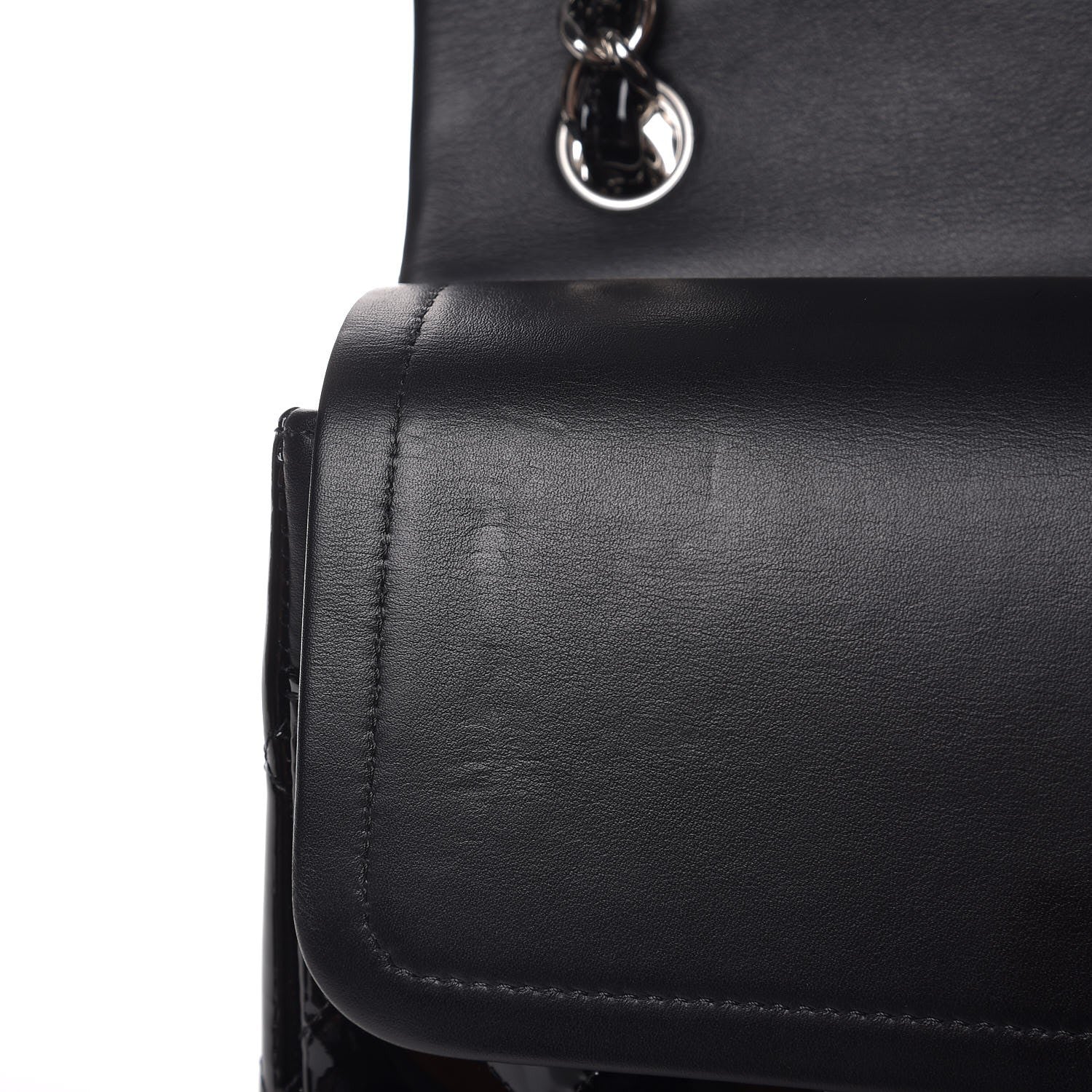 Chanel Patent Quilted Jumbo Double Flap Black 9 of 10