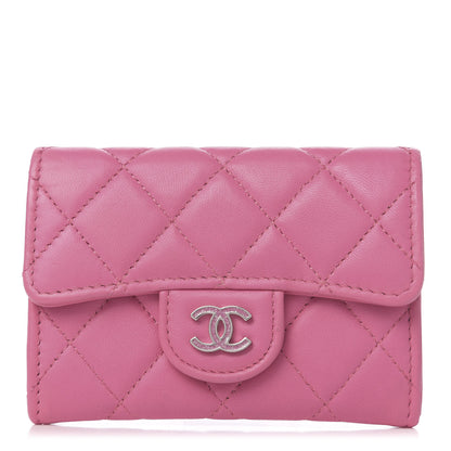 Chanel Lambskin Quilted Flap Card Holder Pink 1 of 9