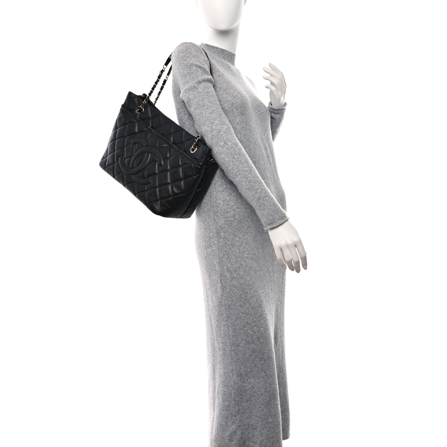 Chanel Caviar Quilted CC Timeless Soft Tote Black 2 of 11